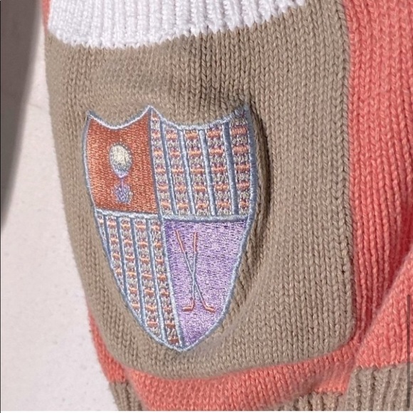 Vintage La Mode Spruce Ridge Pastel Colour Block Button Up Knit Cardigan M - Picture 10 of 14